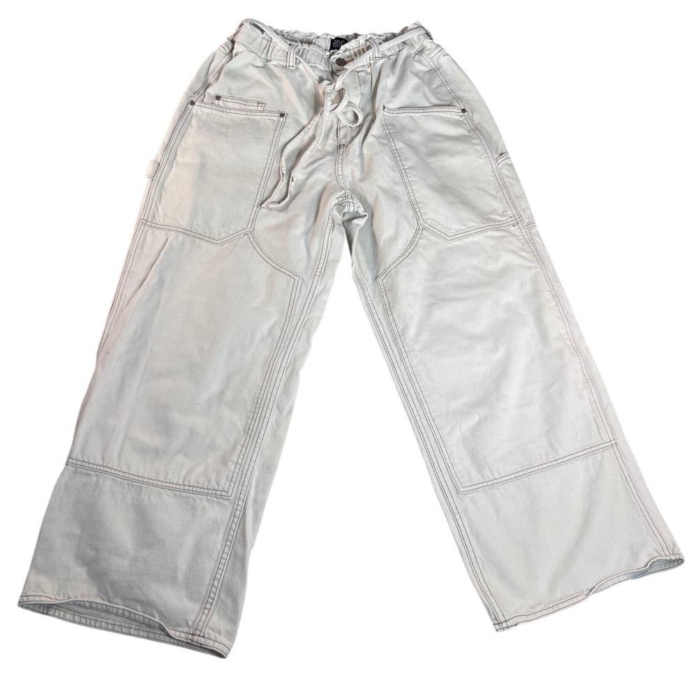 BDG Urban Outfitters Cream Cotton Wide Leg Carpenter Utility Pants Large